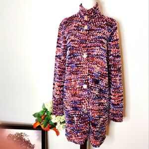 Marc New York Boucle Duster Sweater Teddy Jacket Confetti Long Designer Spring